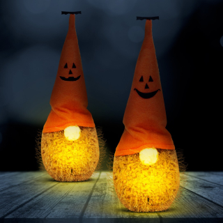 Halloween kellék, LED-es manó | poliészter |20cm | 2 féle 58128